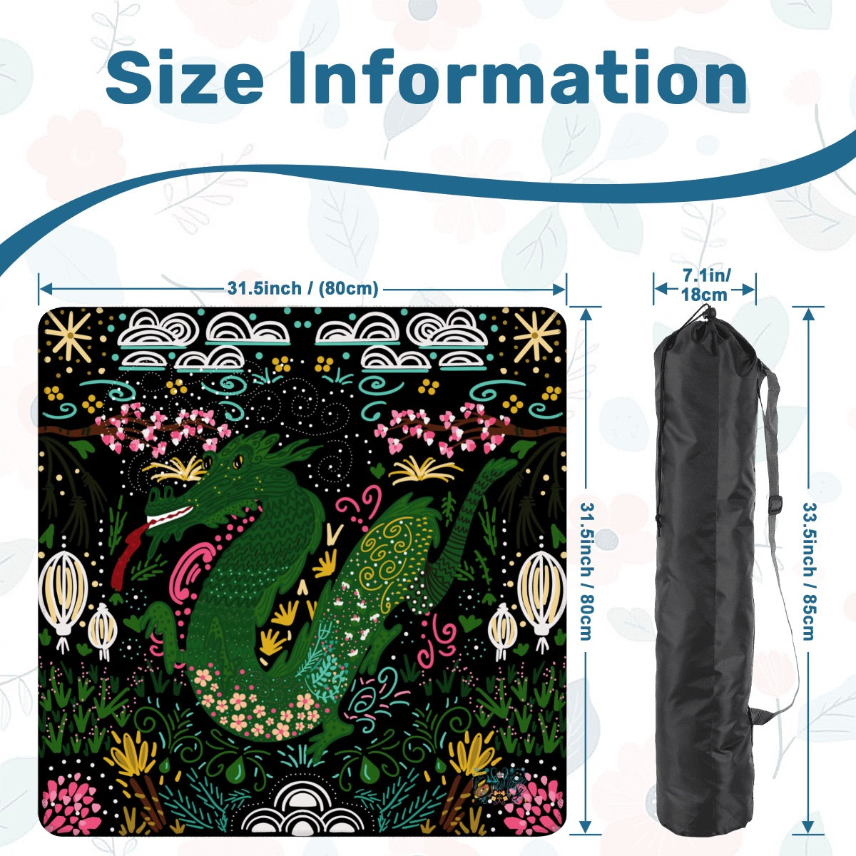 Folk Dragon Mahjong Mat 31.5"x31.5" (Ship Rolled up)