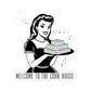 Retro Mahj Hostess Sticker — "Welcome to the Crak House" Kiss-Cut Vinyl Sticker
