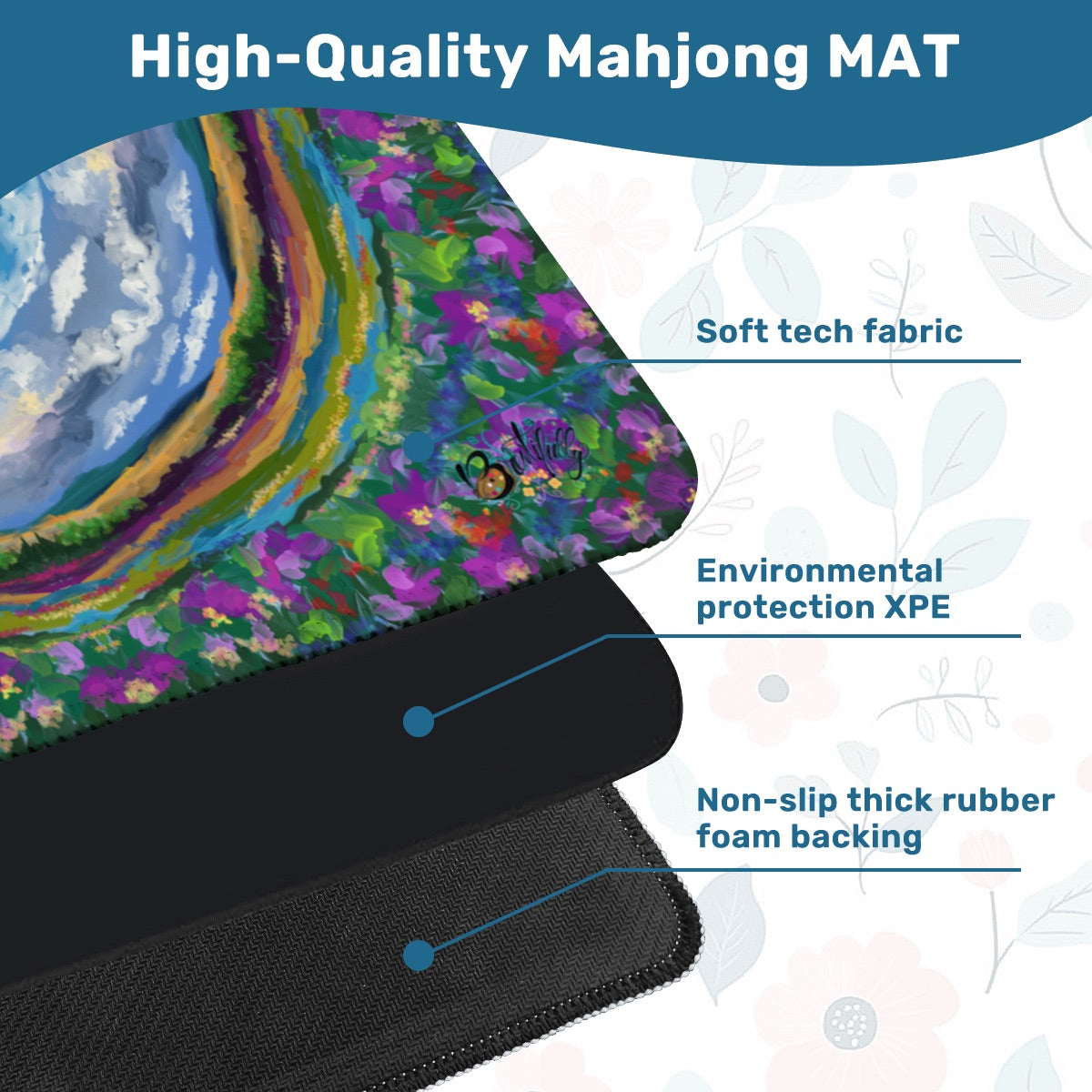 Watercolor Heaven and Earth - Mahjong Mat 31.5"x31.5" (Ship Rolled up)