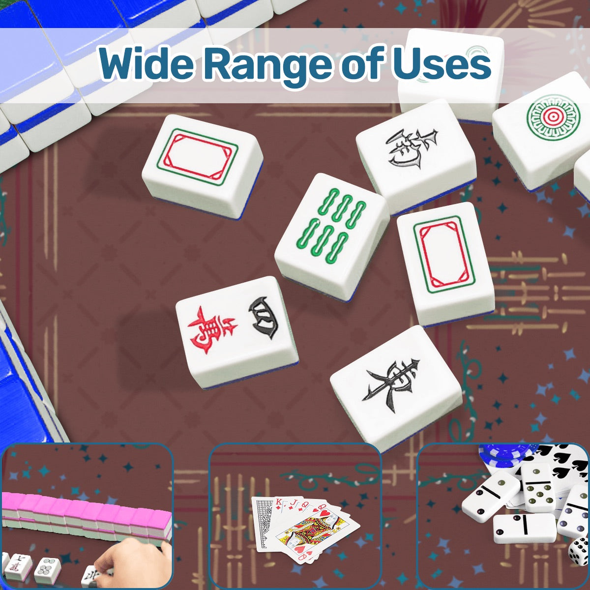 Roaring 20’s Mahjong Mat in Mauve 31.5"x31.5" (Ship Rolled up)