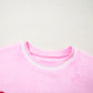 Sachet Pink Merry Letter Pattern Plush Pullover