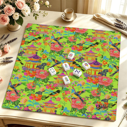Mahjong Mat SleekSurface (Made in USA) Poppin' Pagodas