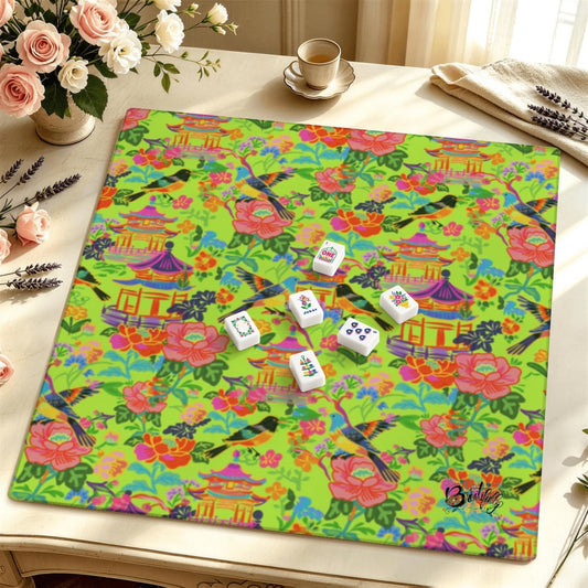 Mahjong Mat SleekSurface (Made in USA) Poppin' Pagodas