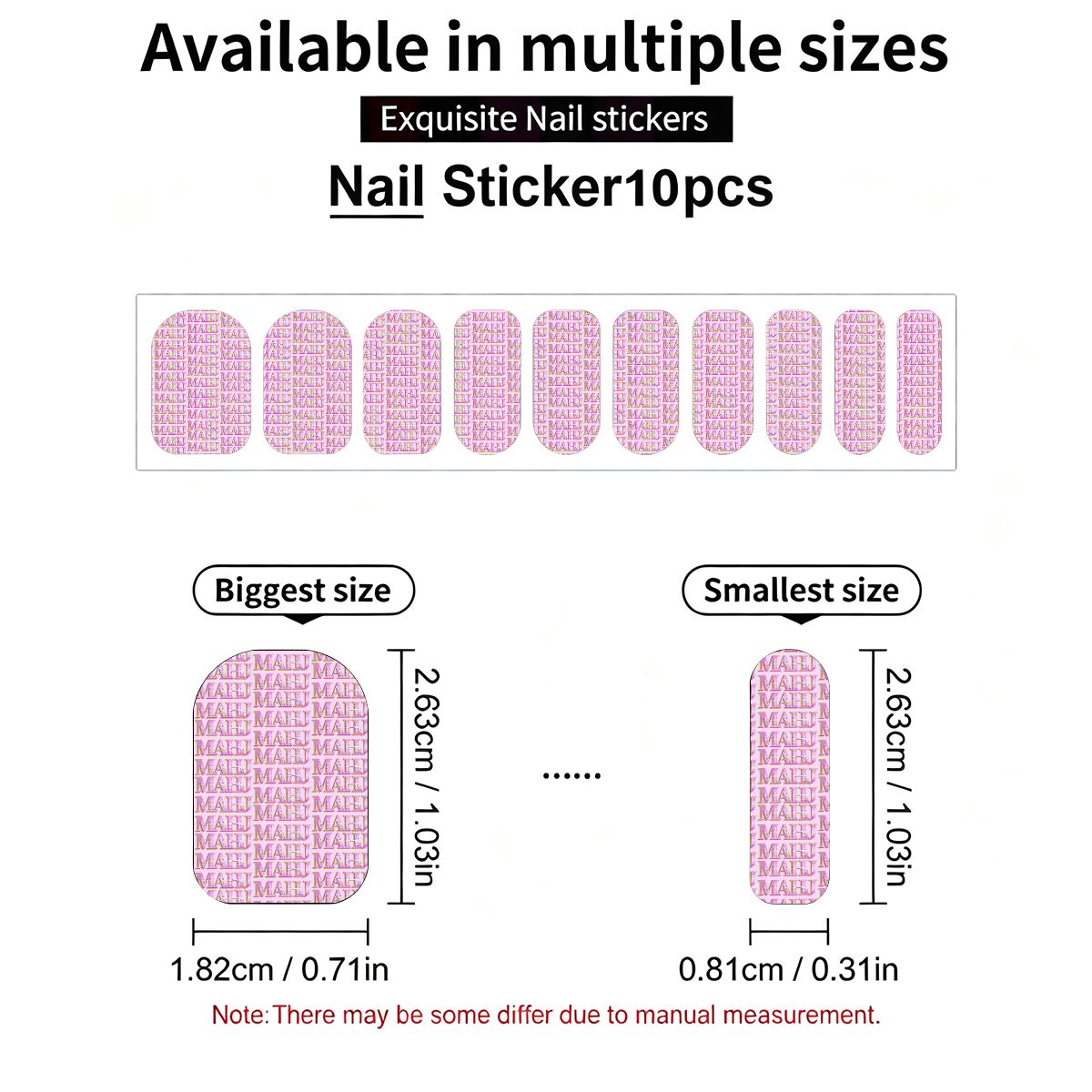 MAHJ, MAHJ, MAHJ Nail Stickers 100 Pcs