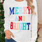White Merry and Bright Quilted Sweatshirt