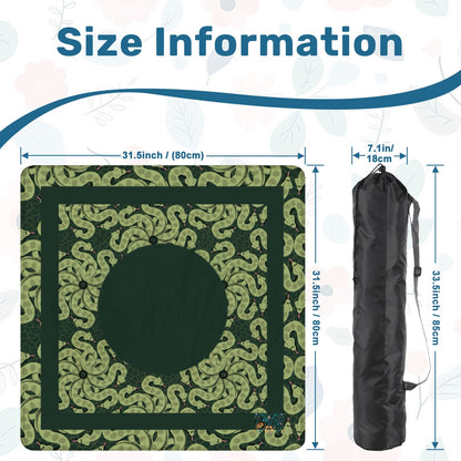 Green grass snake Custom Mahjong Mat 31.5"x31.5" (Ship Rolled up)
