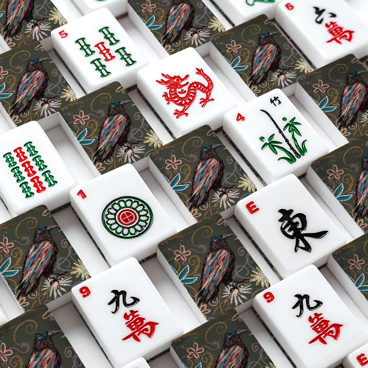 Raven American Mahjong Tiles