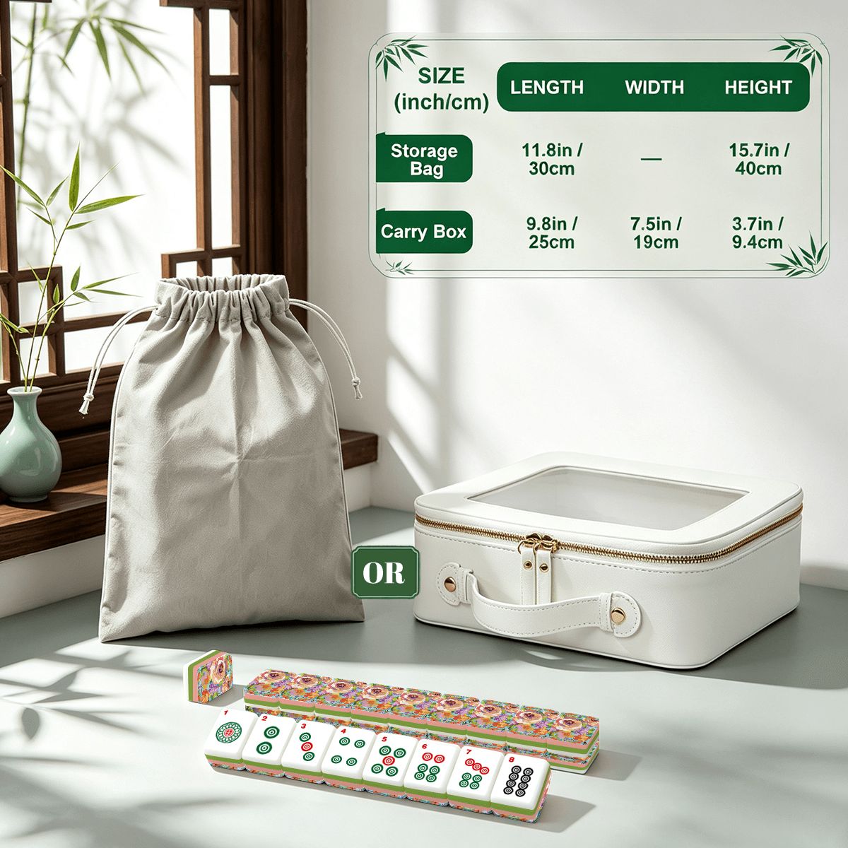 4 Layer American Mahjong Tiles Set Bold floral