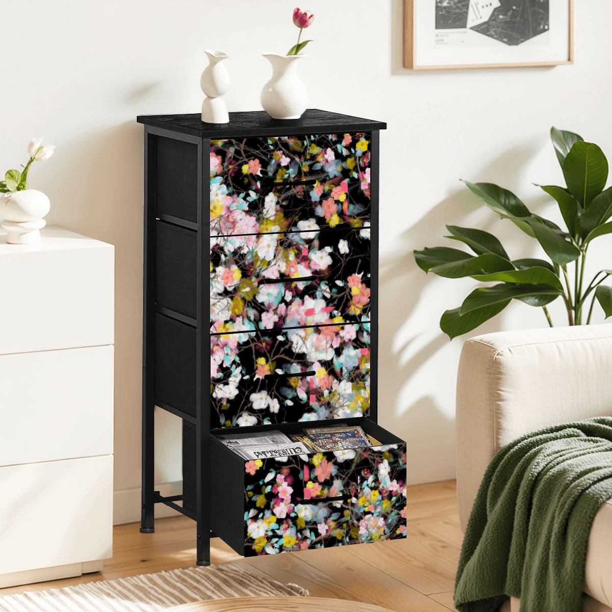 4 Drawer Dresser (Made in USA) Watercolor Willows