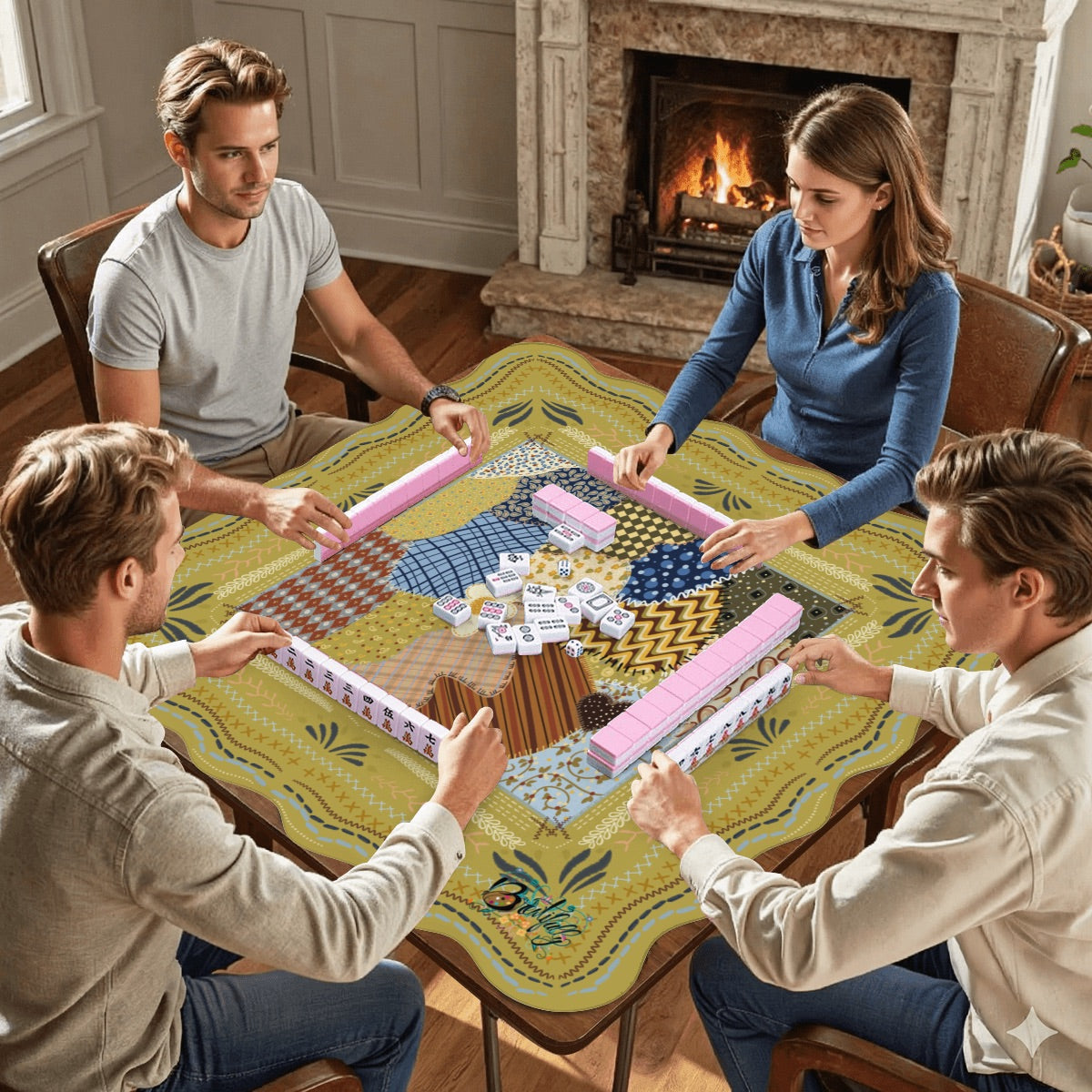 Hal’s Hobby Scalloped Mahjong Mat 31.5"x31.5" (Ship Rolled up)