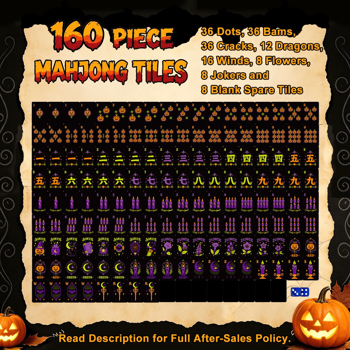 Sistas in purple- with Pumpkin Hex Halloween Mahjong Tiles multi layer