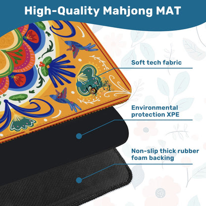 Folk Art - choice of colorway-Mahjong Mat 31.5"x31.5" (Ship Rolled up)
