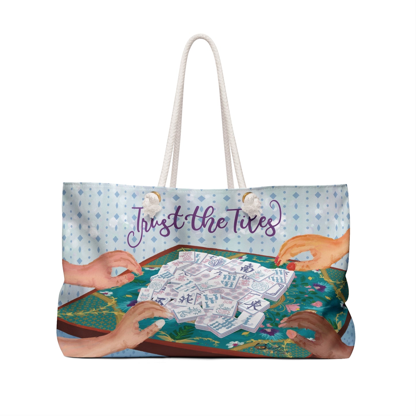 Trust the Tiles Weekender Bag - Mahjong Travel Tote