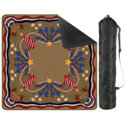 Retro Patriotic Square Mahjong Mat 31.5"x31.5" (Ship Rolled up)