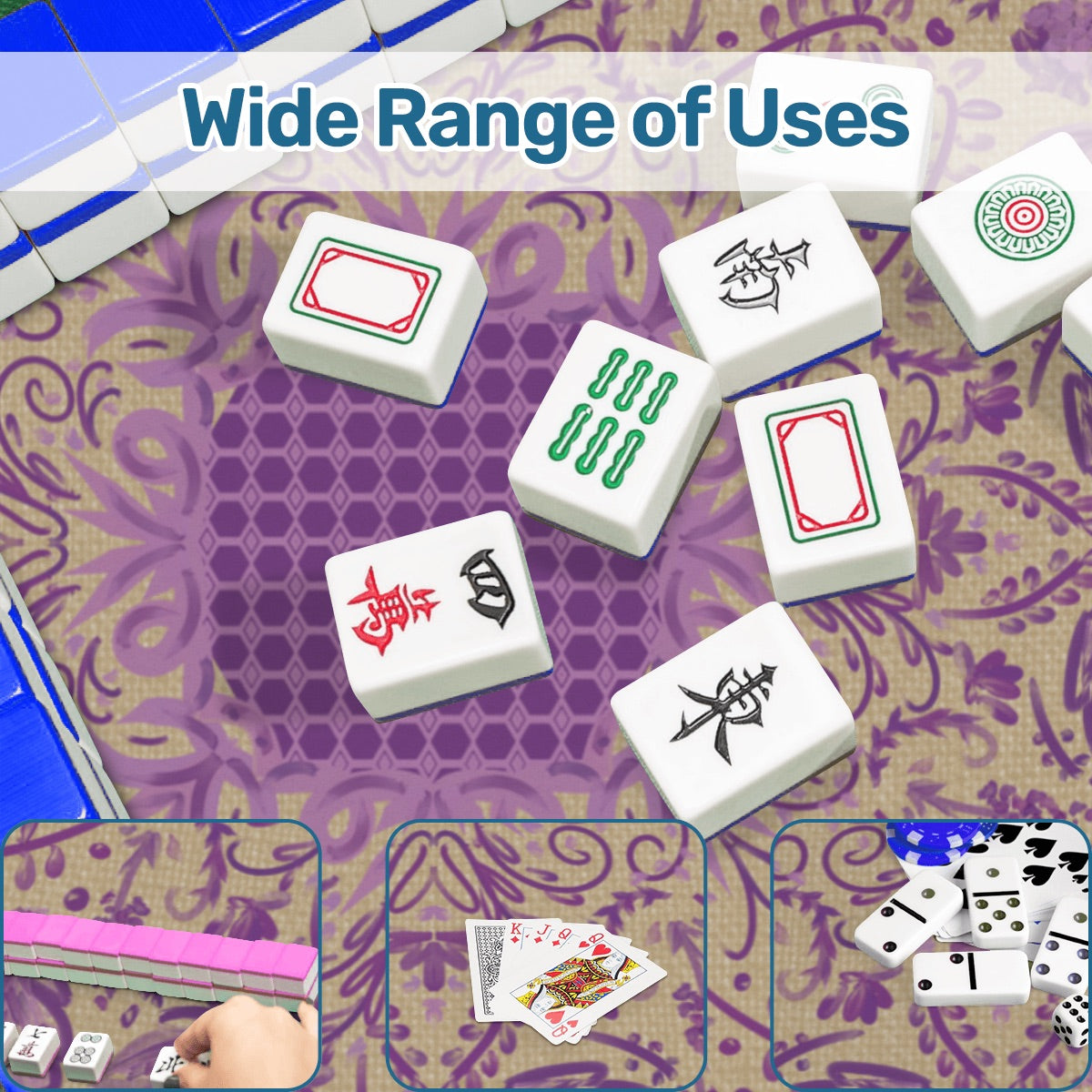 Mini Travel - Texture in Purple Mahjong Mat 20.9"x20.9" (Ship Rolled up)