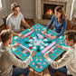 2026 Teal Penguin Winter Mahjong Mat 31.5"x31.5" (Ship Rolled up)
