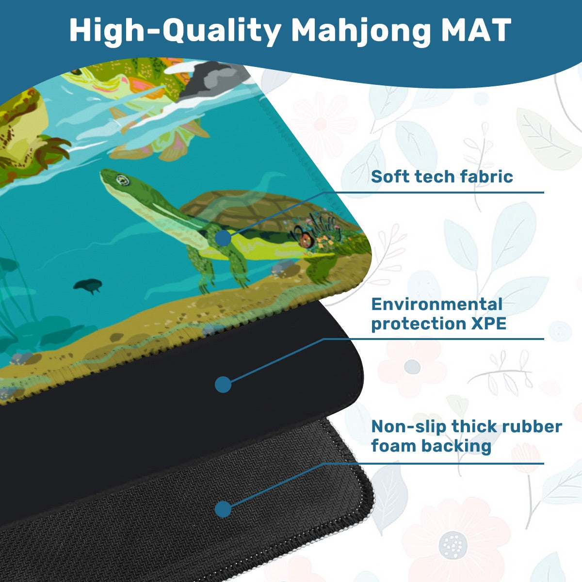 Mahjong Mat 33"x33" (Ship Rolled up) Gone Fishin’
