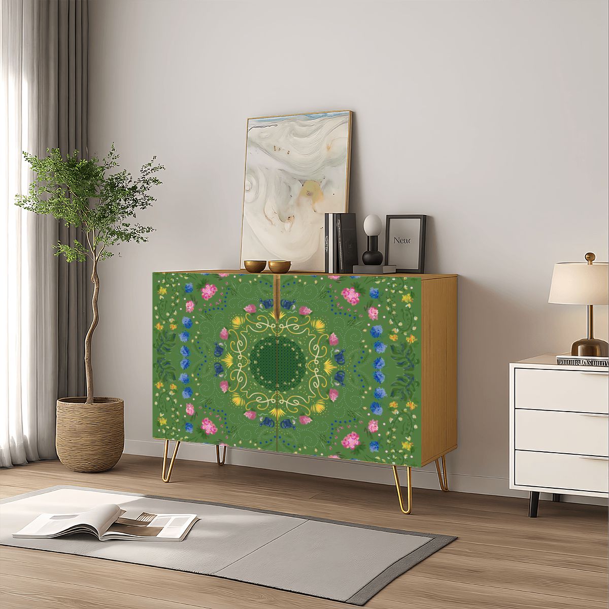 Wooden Storage Cabinet (Made in USA) Green Garden in the Village