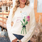 White Floral Embroidered Drop Sleeve Knit Sweater
