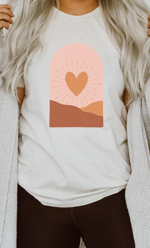 Boho Heart Sunrise Valentine PLUS SIZE Graphic Tee