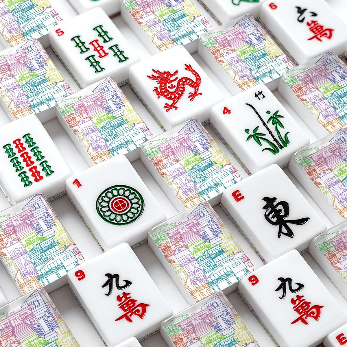 Beach Architecture American Mahjong Tiles