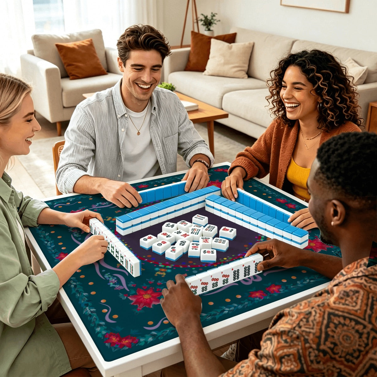 Thickened Mahjong Mat SleekSurface (Ship Rolled Up) Yuletide- 4 colorways