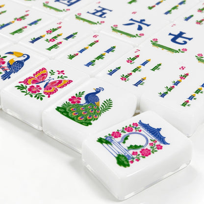 American Mahjong Tiles (Traditional Porcelain Style) GeodeSeries1 green IMG9936