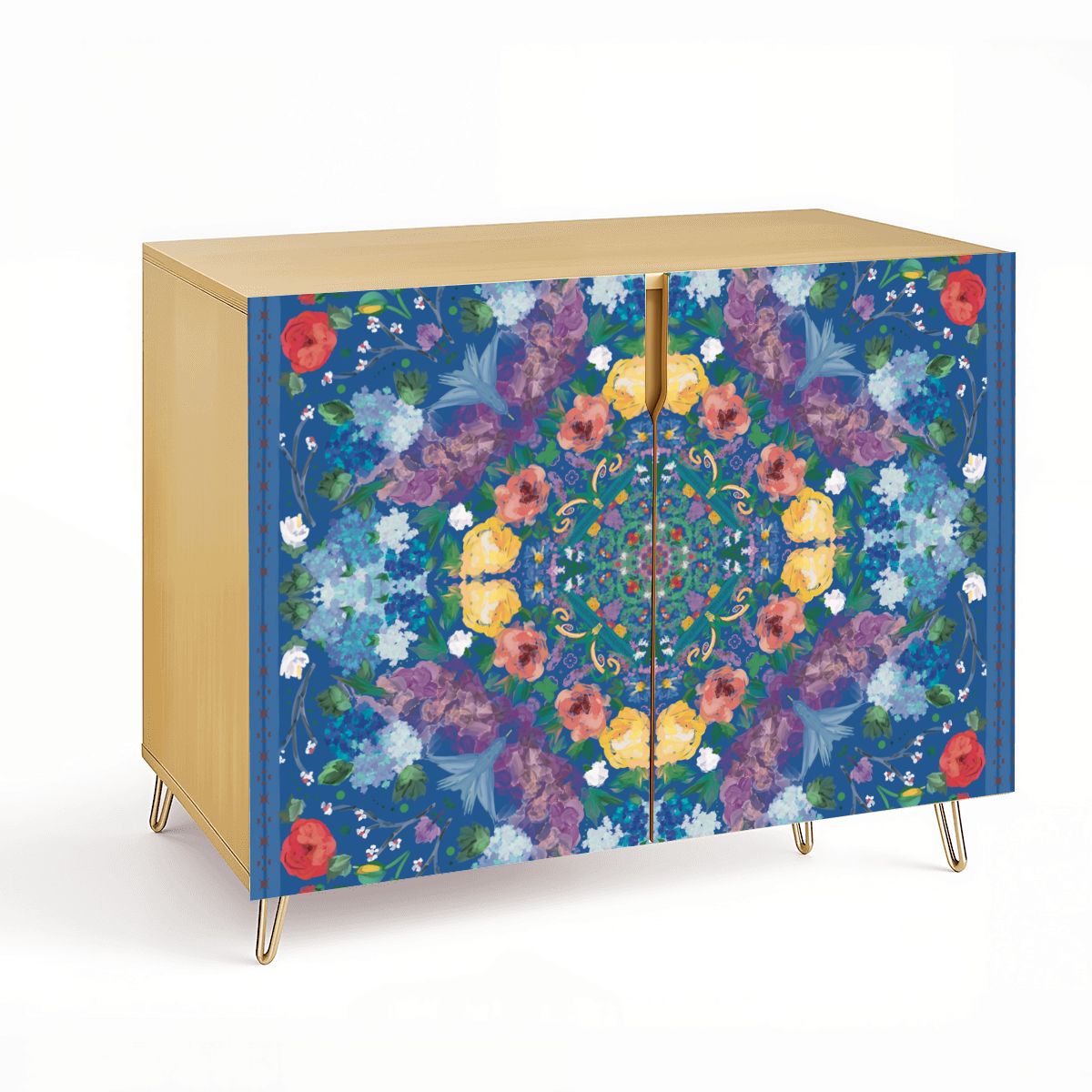 Wooden Storage Cabinet (Made in USA) Summer Blues