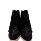 Amos Fringe Ankle Bootie in Black Suede