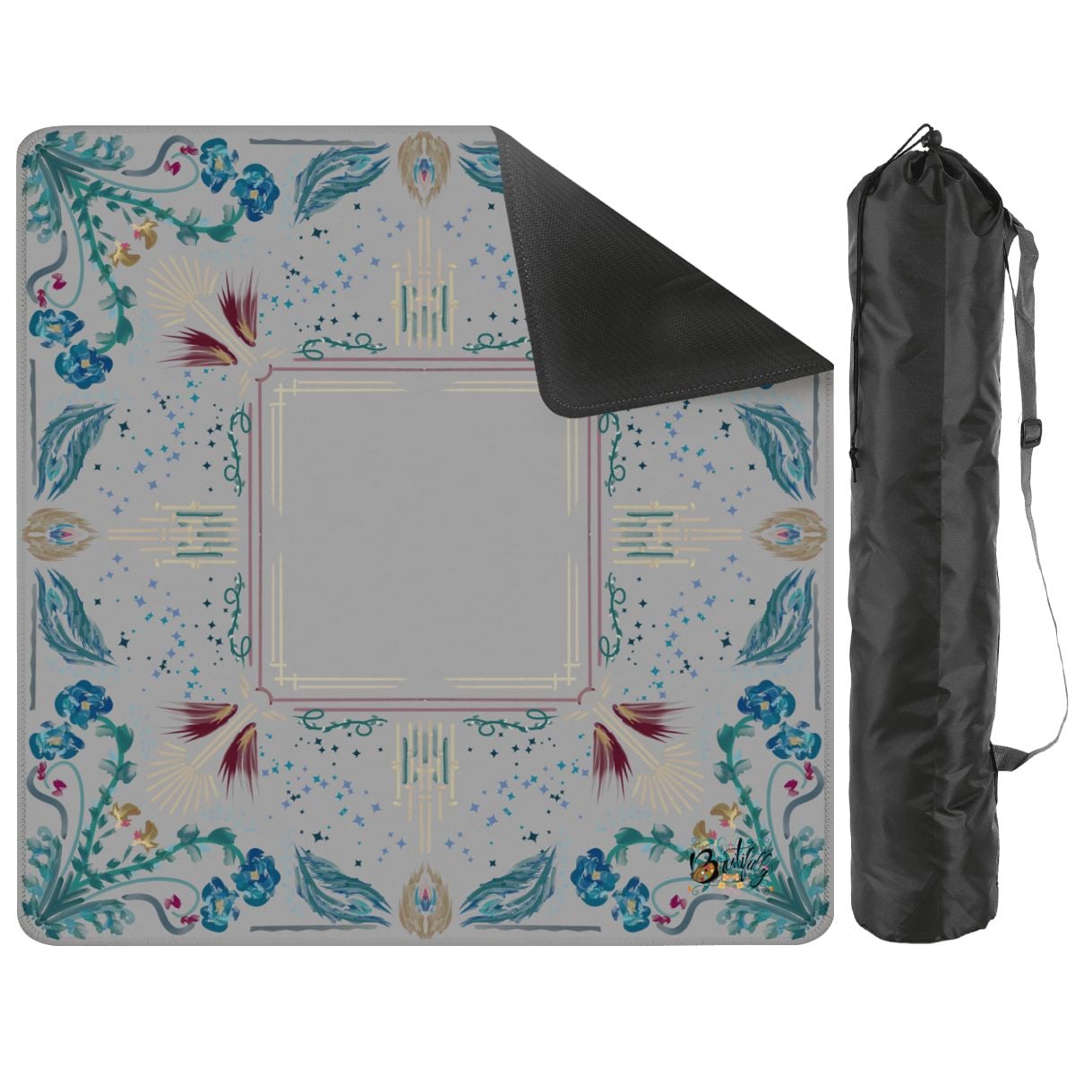 Roaring 20’s Dove Grey- Mini Travel Mahjong Mat 20.9"x20.9" (Ship Rolled up)