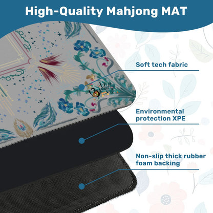Roaring 20’s Dove Grey- Mini Travel Mahjong Mat 20.9"x20.9" (Ship Rolled up)