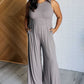 Hilary Wide Leg Jumpsuit in Grey