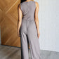 Hilary Wide Leg Jumpsuit in Grey