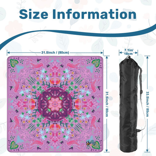 Mahjong Mat Year of the Horse on Pink 31.5"x31.5" (Ship Rolled up)