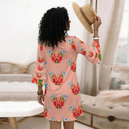 Ruffled multi color mini dress-variety of patterns