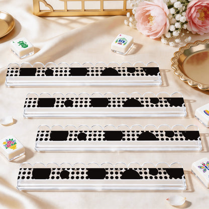 Extended Mahjong Rack Set of 4  Scalloped Magnetic Tile Pusher Choice of Pattern