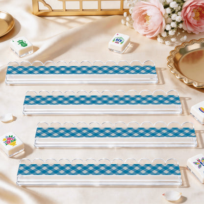 Extended Mahjong Rack Set of 4  Scalloped Magnetic Tile Pusher Choice of Pattern