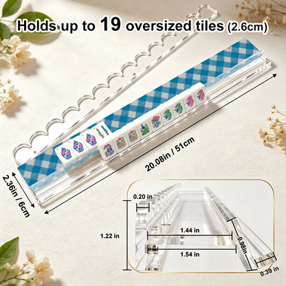 Extended Mahjong Rack Set of 4  Scalloped Magnetic Tile Pusher Choice of Pattern