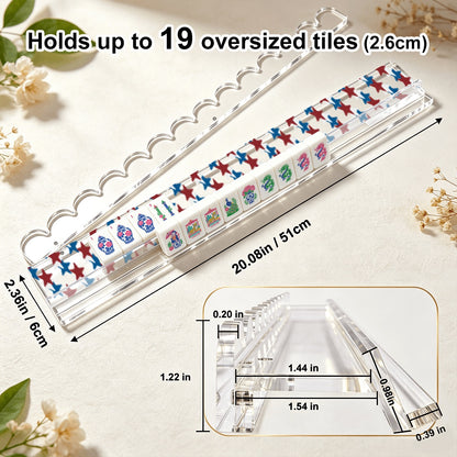 Extended Mahjong Rack Set of 4  Scalloped Magnetic Tile Pusher Choice of Pattern