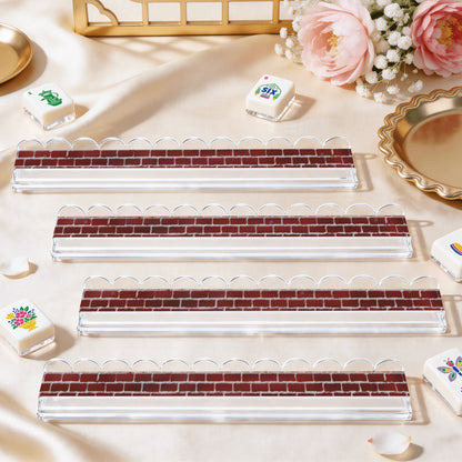 Extended Mahjong Rack Set of 4  Scalloped Magnetic Tile Pusher Choice of Pattern