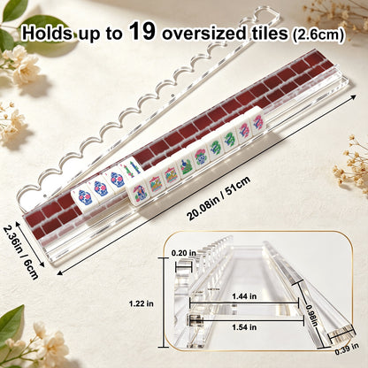 Extended Mahjong Rack Set of 4  Scalloped Magnetic Tile Pusher Choice of Pattern