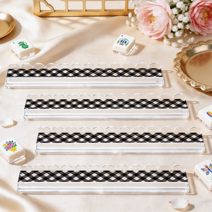 Extended Mahjong Rack Set of 4  Scalloped Magnetic Tile Pusher Choice of Pattern