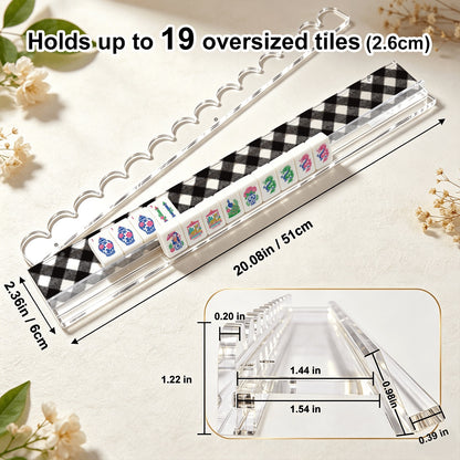 Extended Mahjong Rack Set of 4  Scalloped Magnetic Tile Pusher Choice of Pattern