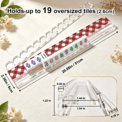 Extended Mahjong Rack Set of 4  Scalloped Magnetic Tile Pusher Choice of Pattern
