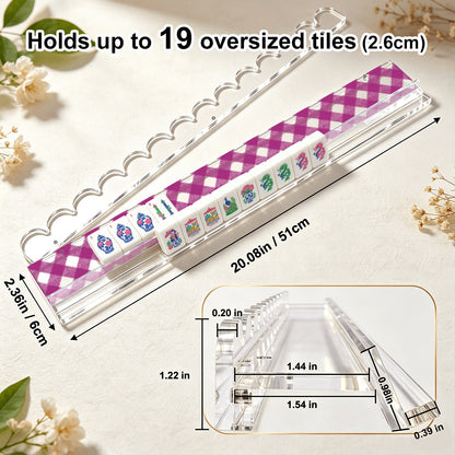 Extended Mahjong Rack Set of 4  Scalloped Magnetic Tile Pusher Choice of Pattern