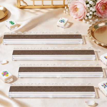 Extended Mahjong Rack Set of 4  Scalloped Magnetic Tile Pusher Choice of Pattern