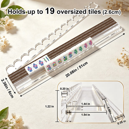Extended Mahjong Rack Set of 4  Scalloped Magnetic Tile Pusher Choice of Pattern