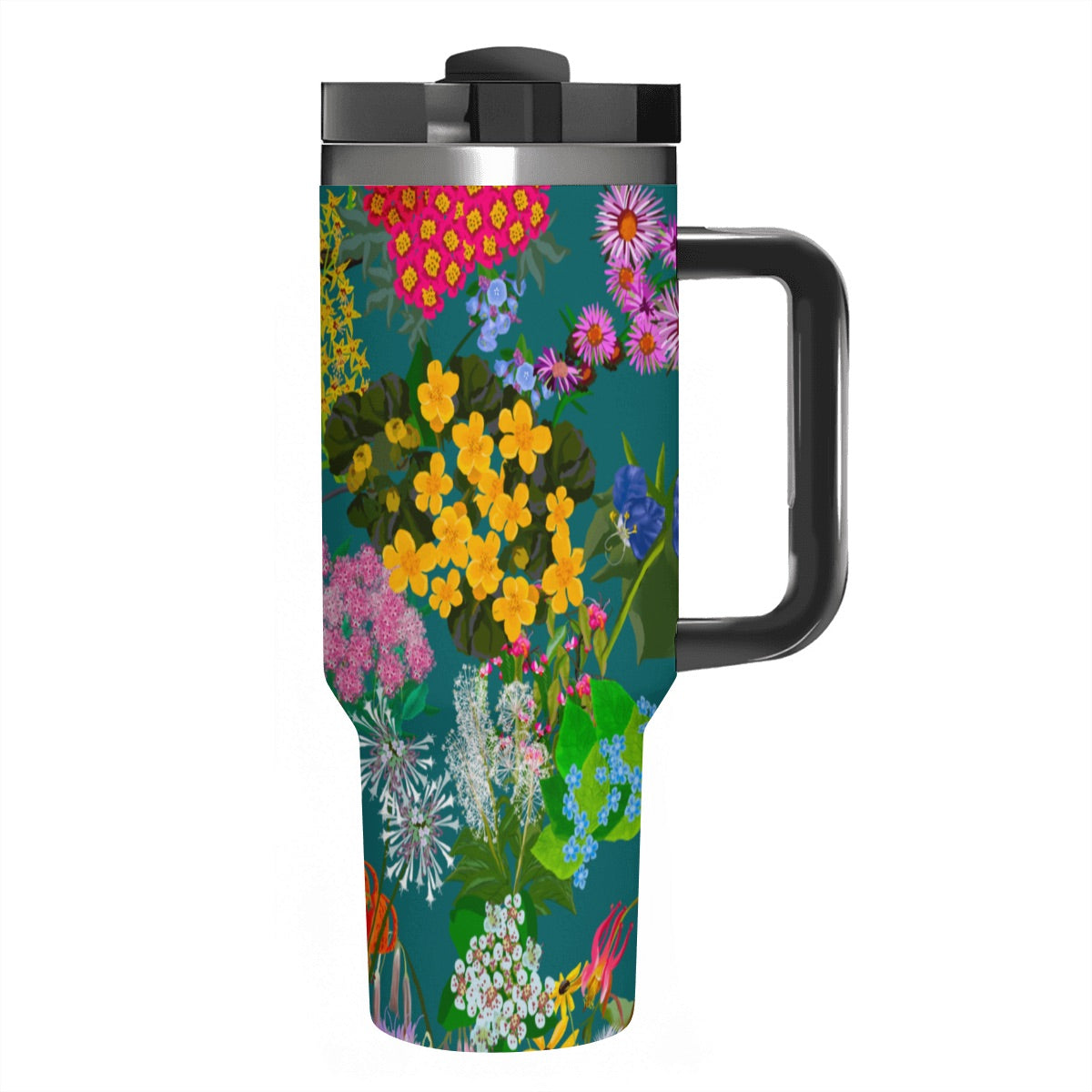 40oz Tumbler with Handle and Straw (Made in USA) - Multiple Designs
