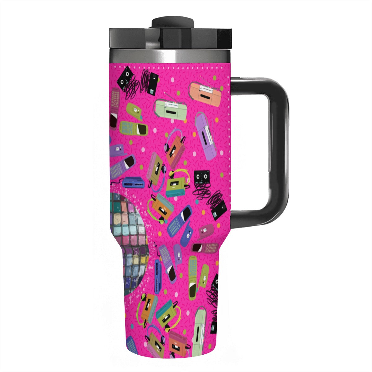 40oz Tumbler with Handle and Straw (Made in USA) - Multiple Designs