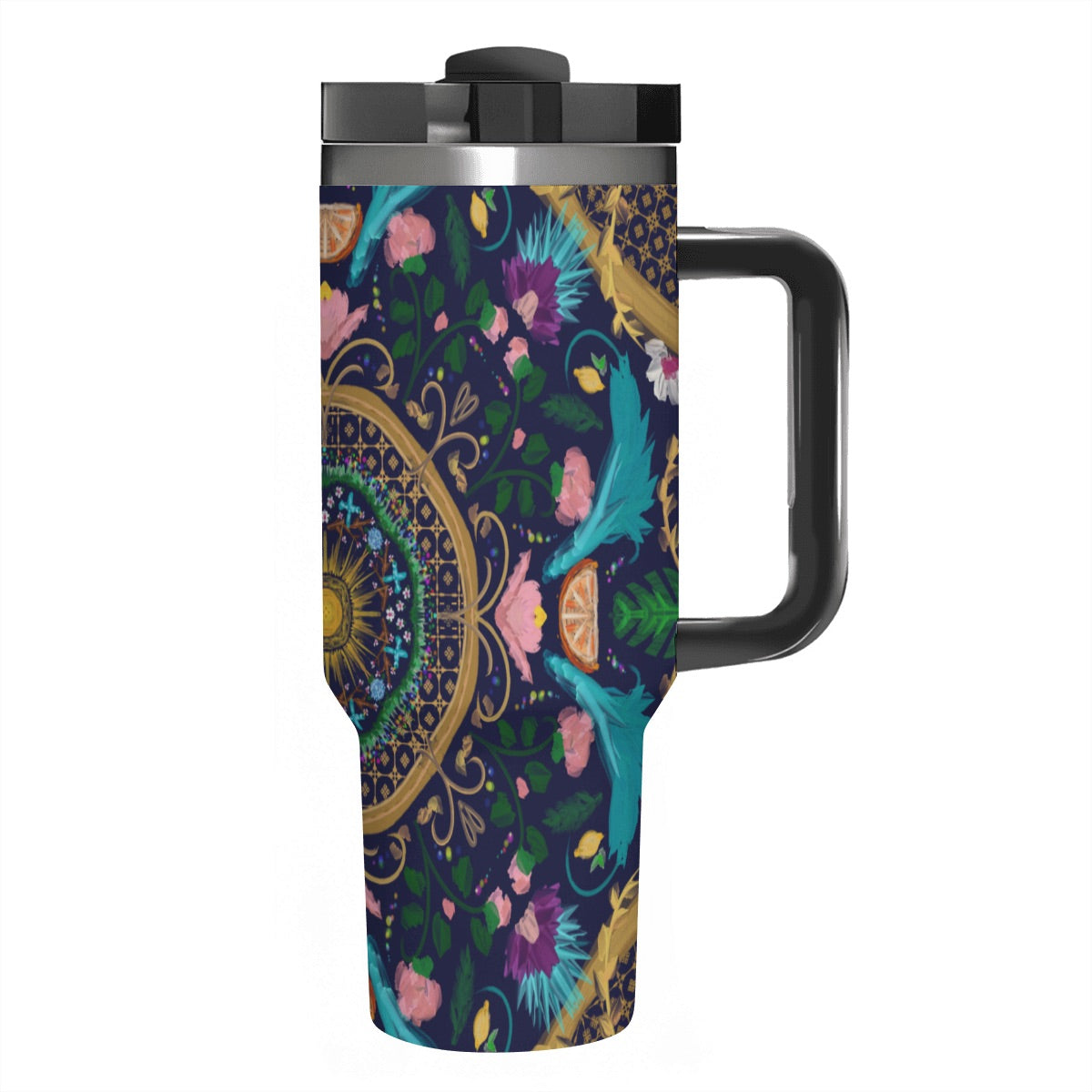 40oz Tumbler with Handle and Straw (Made in USA) - Multiple Designs